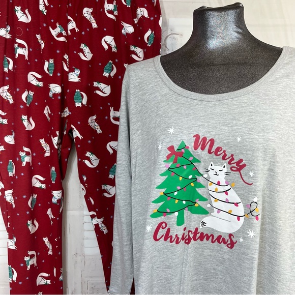 Dreams & Co 1X (22/24) Christmas cat Pajamas - Picture 4 of 13